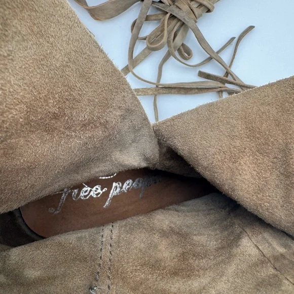 FREE PEOPLE "Daydream" Suede Open Toe Strappy Leather Sandal Size 40 (US 10) - Picture 10 of 11